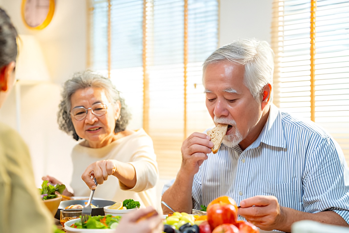 Older Couple Managing Blood Glucose With a Healthy Meal