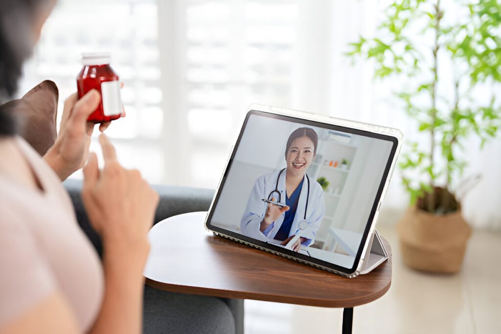 Metabolic Health Remote Consultation with a doctor on a tablet